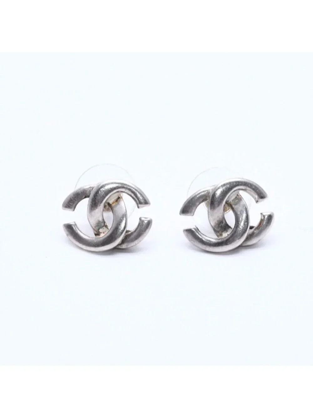 Chanel CC Logo Earrings 01 Metal Silver